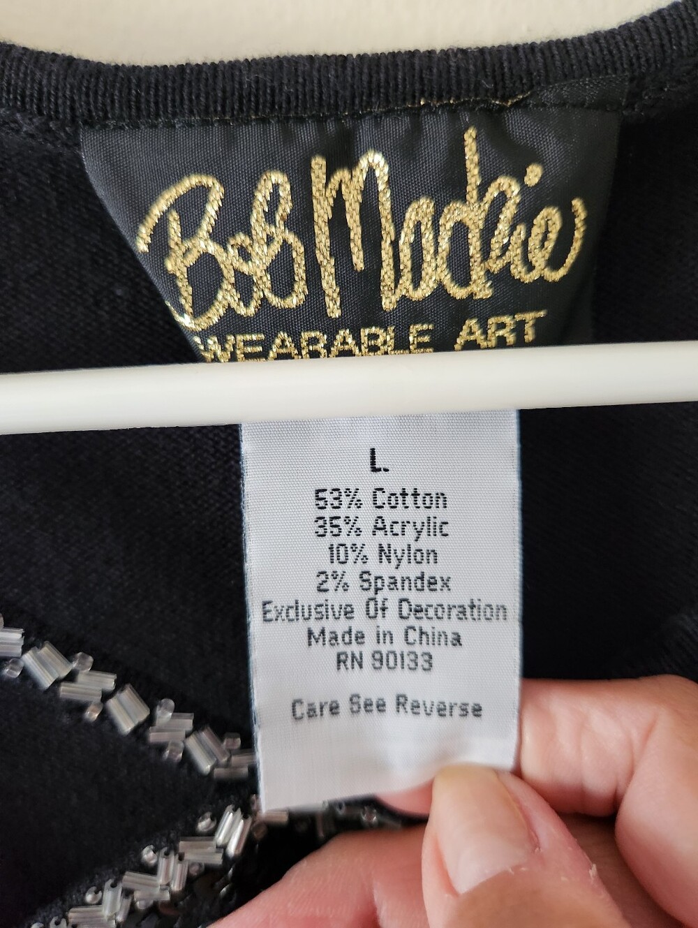 Bob Mackie Wearable Art Sequin Beaded Sweater - Picture 6 of 6